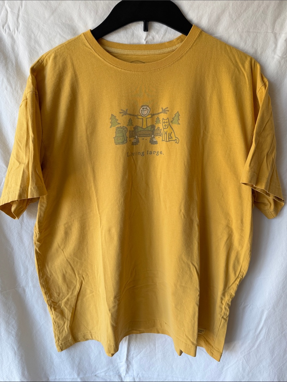 Life is Good Yellow Graphic Tee - 'Living Large'